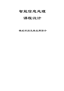 智能信息处理课程设计