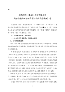 48关于加强公司治理专项活动的自查情况汇总-欣龙控股（集
