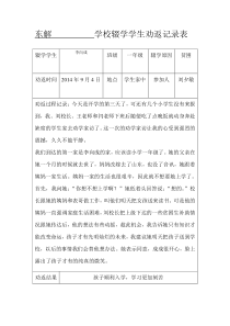 2014年辍学学生劝返记录