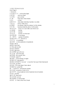 2018年仁爱版七年级下英语知识点总结