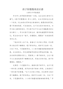 孩子你慢慢来读后感)