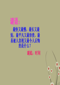 中学主题班会 珍惜时间课件2