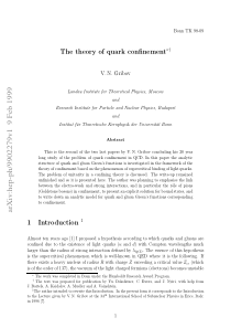 The theory of quark confinement