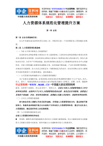 人力资源管理体系规范化管理提升方案