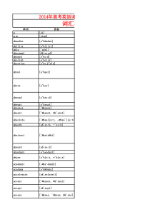 2014年高考英语词汇表(含音标内参)