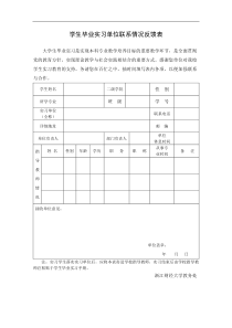 学生毕业实习单位联系情况反馈表