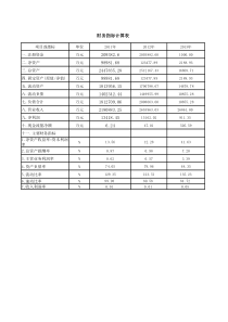 财务指标计算表带计算公式