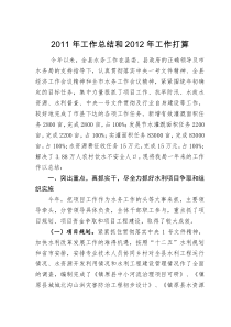XXXX年水务工作总结及XXXX12年工作打算