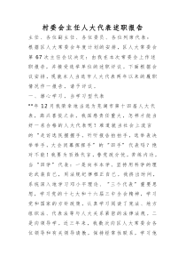 村委会主任人大代表述职报告
