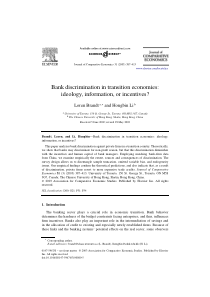 Bank discrimination in transition economies-ideolo