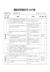 健康促进学校现场评分表(2016年版)1
