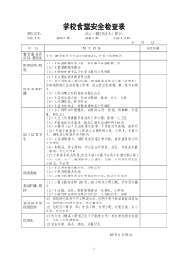 学校食堂卫生安全检查表