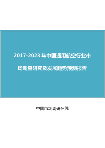 2018年中国通用航空行业调查报告目录