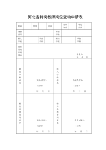 河北省特岗教师岗位变动申请表