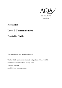 Key Skills Level 2 Communication Portfolio Guide