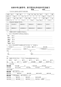 元素符号原子团及化学式的书写及练习