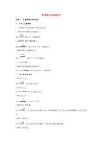 最新中考化学必背核心知识点