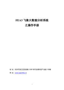 FEA3飞象大数据分析系统操作手册