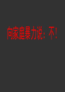 反家庭暴力专题讲座学习课件
