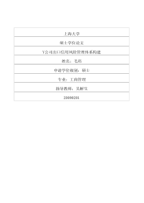 Y公司出口信用风险管理体系构建
