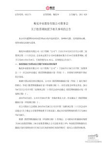 梅花伞：董事会关于股票期权授予相关事项的公告 XXXX-06-29