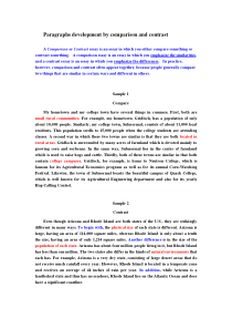 paragraphs-comparison and contrast