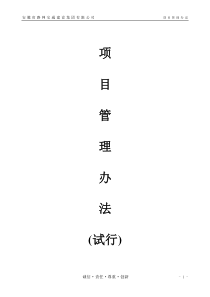 《项目管理办法》(试行)定稿