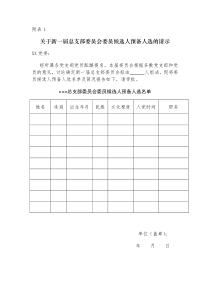 关于新一届总支部委员会委员候选人预备人选的请示