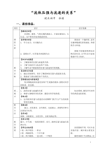 流体压强与流速关系教案