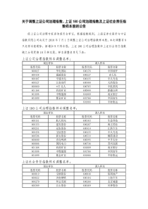 关于调整上证公司治理指数
