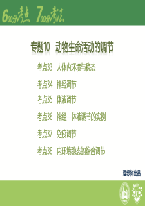 【理想树600分考点700分考法】2016高考生物二轮课件：专题10-动物生命活动的调节