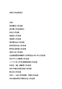 多种工作总结范文（DOC 90页）