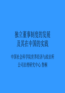 独立董事制度的发展及其在中国的实践（PPT 16页）