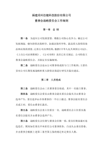 福建浔兴拉链科技股份有限公司董事会战略委员会工作细则