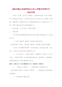 2013年五四青年节系列活动方案