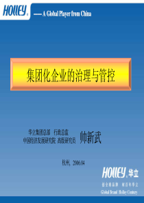 华立集团集团治理与管控
