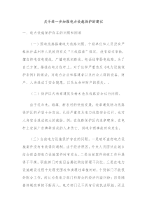 关于进一步加强电力设施保护的建议