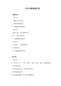 手术分级管理目录