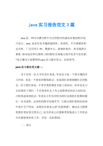 java实习报告范文3篇
