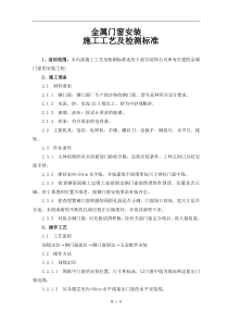 金属门窗安装施工工艺及检测标准