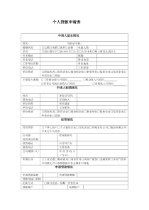 个人贷款申请表(2