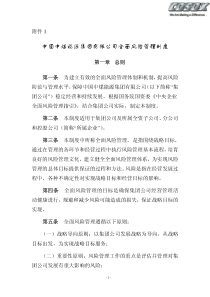 中国中煤能源集团有限公司全面风险管理制度
