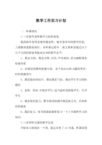 教学工作实习计划