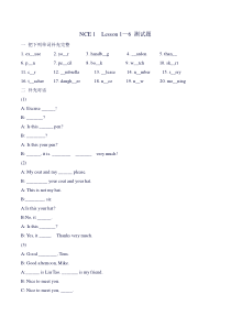 新概念英语第一册-Lesson-1-6测试题