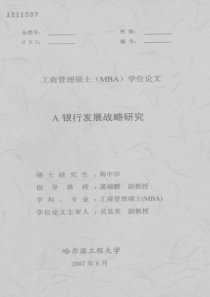 A银行发展战略研究