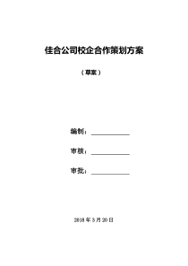 佳合公司校企合作策划方案