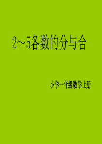 2014苏教版2～5各数的分与合