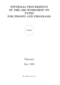 TYPES FOR PROOFS AND PROGRAMS TYPES