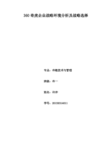 360奇虎企业战略环境分析及战略选择