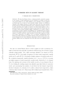 Schreier Sets in Ramsey Theory